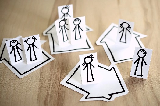 Image of paper figures showing contact tracing