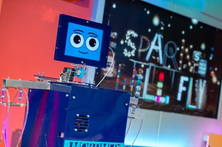 Mortimer the drumming robot appears on the Gadget Show