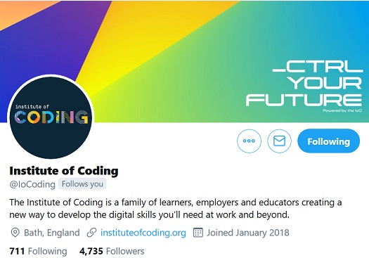 Follow the Institute of Coding