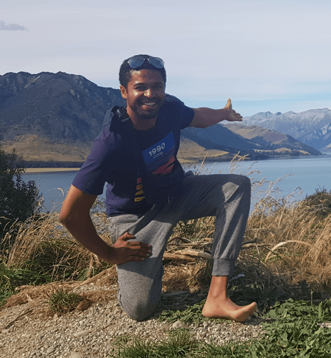 Alumnus Terence Michael Egbelo backpacking in New Zealand